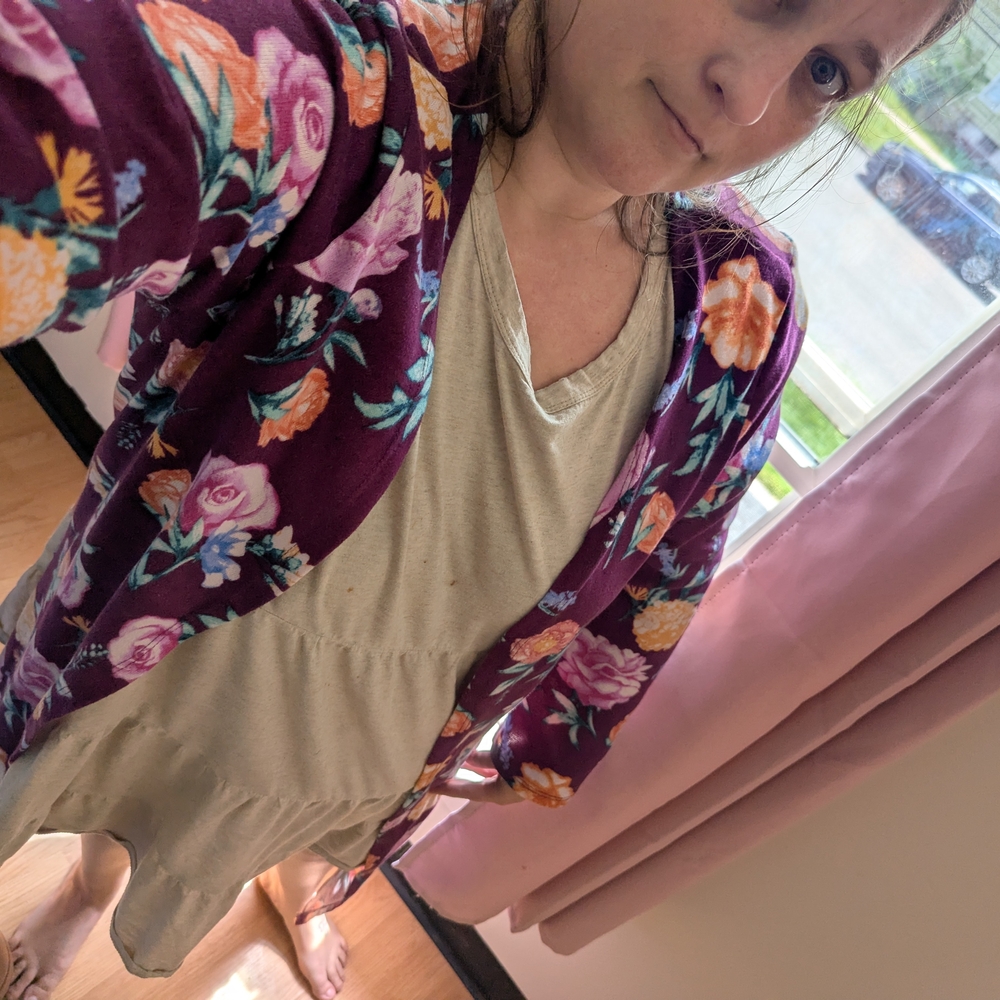 Emerald Purple Floral Cardigan